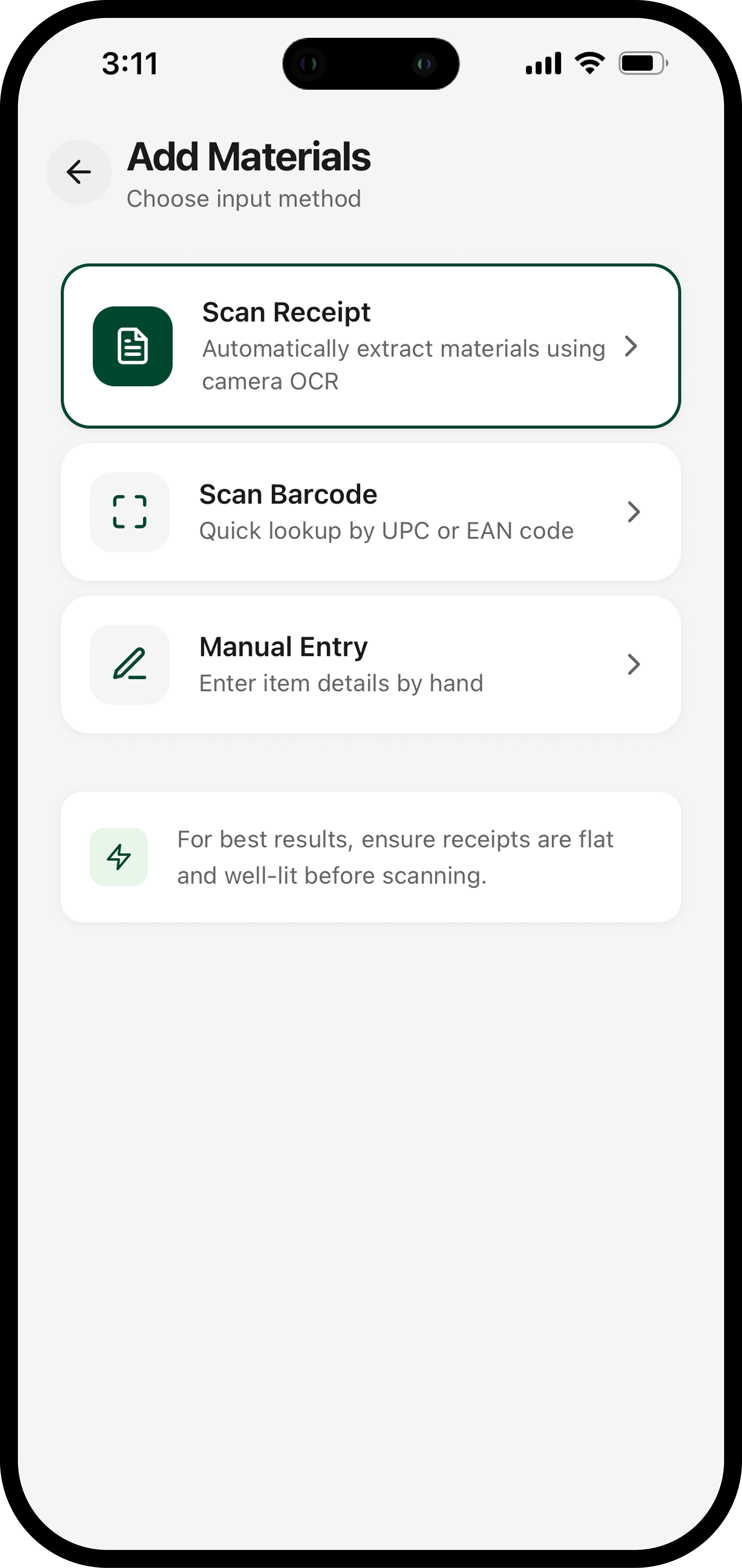Snap Receipts and Client Sync